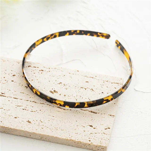 New European And Beautiful Women's Acetate Hair Hoop Accessories Fine Style Dark Brown - Shop at LoveMi