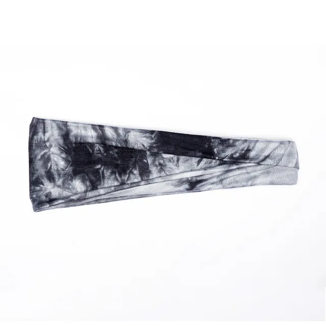 Tie dye Turban Wide Side Sports Headband Grey - Shop at LoveMi