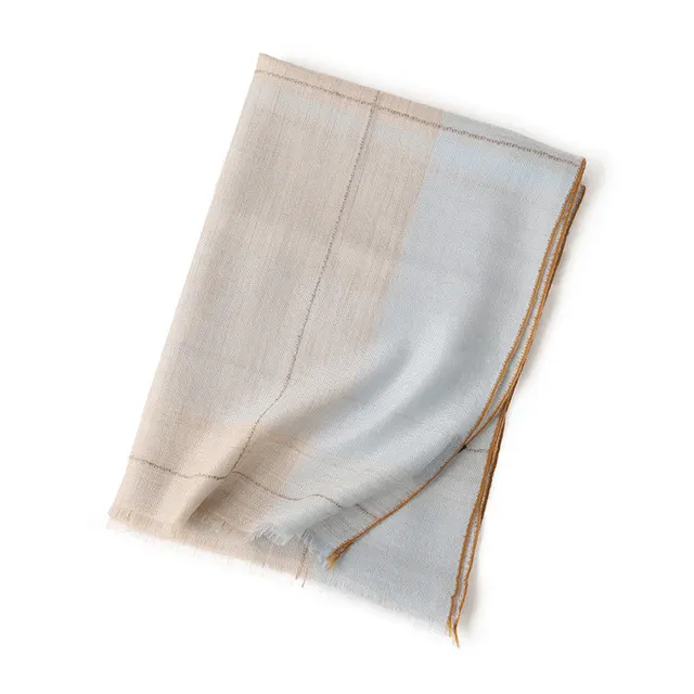 Shawl Spring And Autumn Cashmere Gradient Scarf Gray Blue - Shop at LoveMi