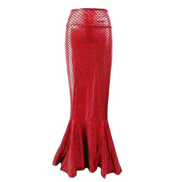 Sexy Mermaid High Waist Mermaid Long Skirt Red - Shop at LoveMi