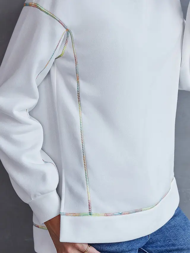 Loose Casual Pullover Sweater With Irregular Slits Yellow - Shop at LoveMi