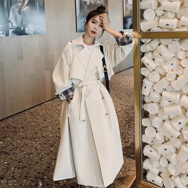 Loose Overcoat Popular Women's Over the knee Coat White - Shop at LoveMi