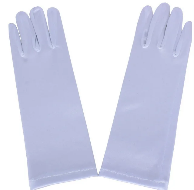 Simple Short Satin Board Plain Gloves White - Shop at LoveMi