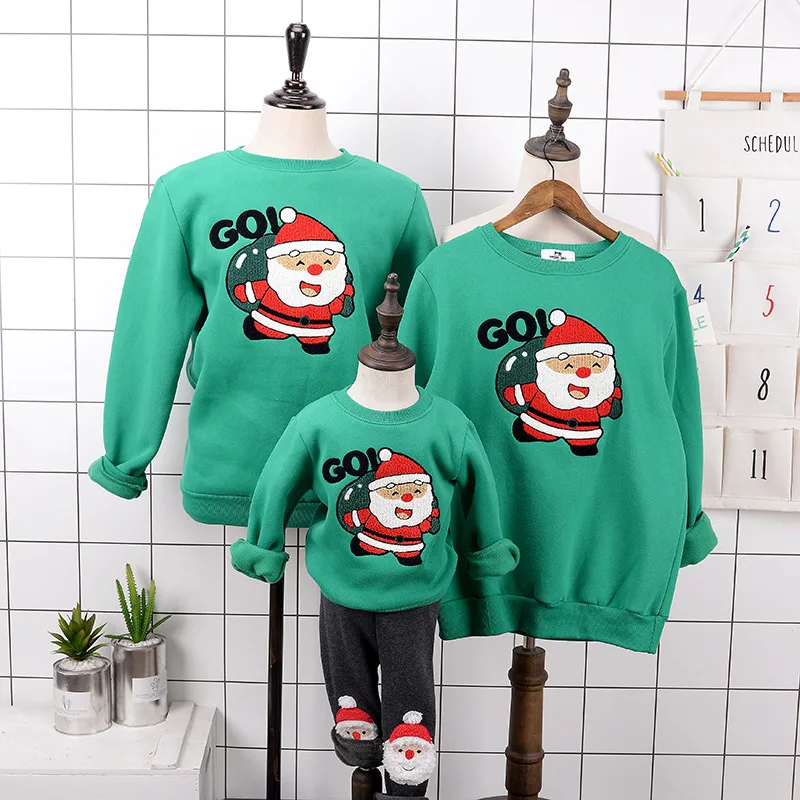 Parent child Plus Cashmere Round Neck Sweater Green - Shop at LoveMi
