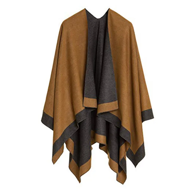 Imitation Cashmere Cape All match Shawl Brown - Shop at LoveMi