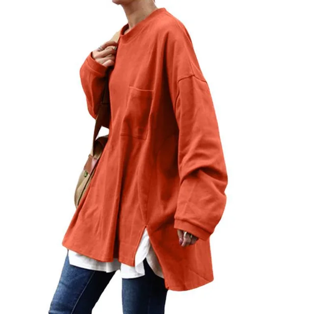 Knitted Pullover Hooded Loose fit Women's Sweater Orange - Shop at LoveMi