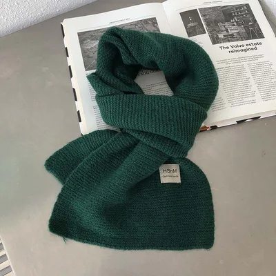 Pure Color Soft Knitted Women's All match Warm Scarf Dark Green - Shop at LoveMi