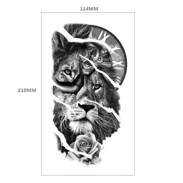 Animal Pattern Tiger Lion Half Arm Water Transfer Imitation Tattoo 9Style - Shop at LoveMi