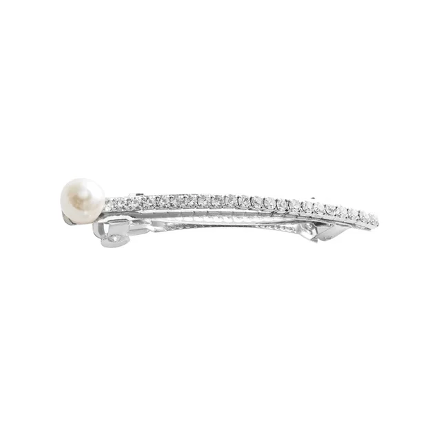 Temperament Diamond Hairpin Single Row Diamond Edge Clip Silver - Shop at LoveMi