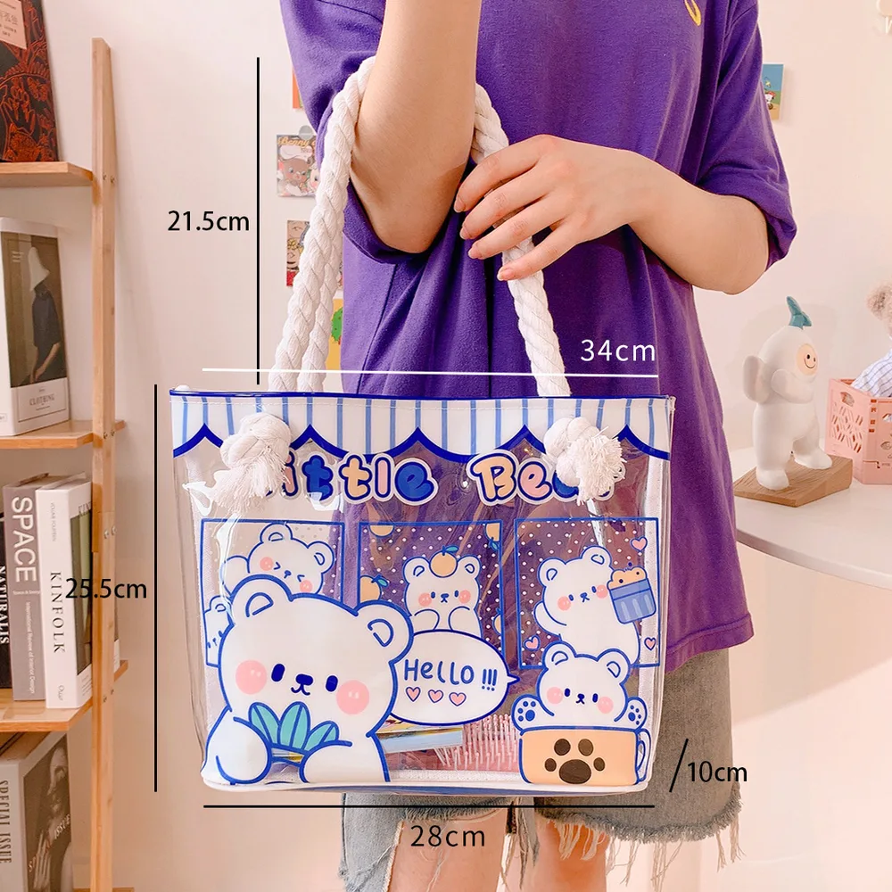 Cute Girly Heart Niche Waterproof Shoulder Bag Blue - Shop at LoveMi