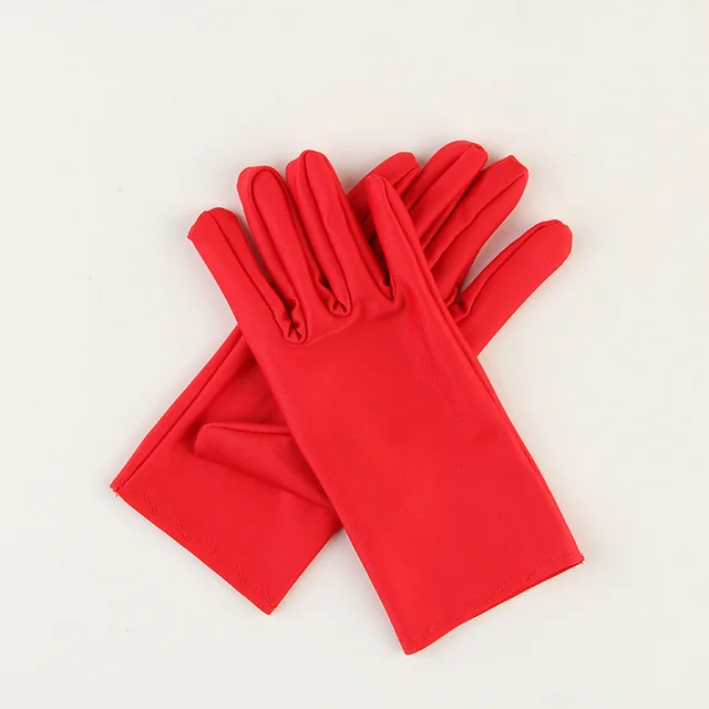 Acrylic High Elasticity Solid Color Sunscreen Gloves For UV Protection Red - Shop at LoveMi