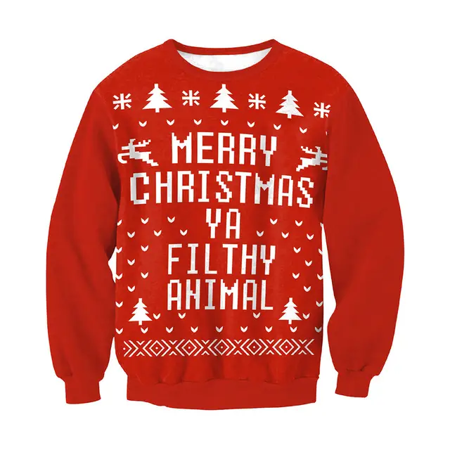 Santa Claus Christmas 3D Printed Long Sleeve Round Neck Loose Sweatshirt Christmas3 - Shop at LoveMi