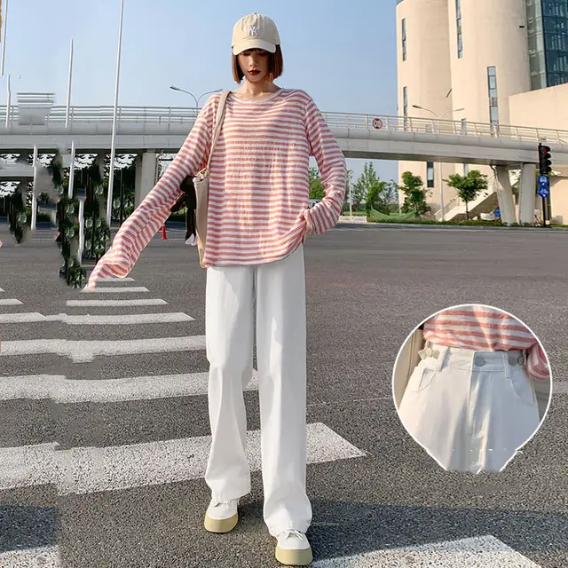 Women's Summer Thin Straight Loose High Waist Jeans 3 Style - Shop at LoveMi