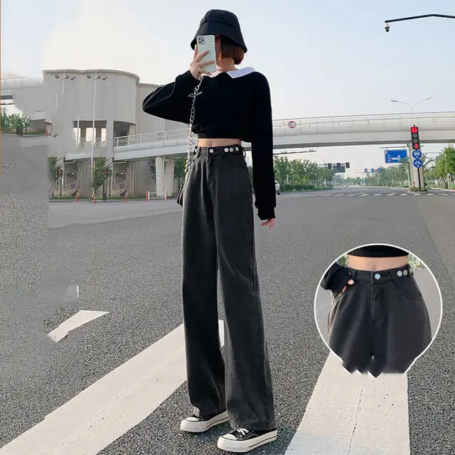 Women's Summer Thin Straight Loose High Waist Jeans 5 Style - Shop at LoveMi