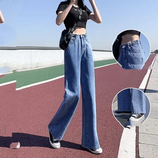Women's Summer Thin Straight Loose High Waist Jeans 7 Style - Shop at LoveMi