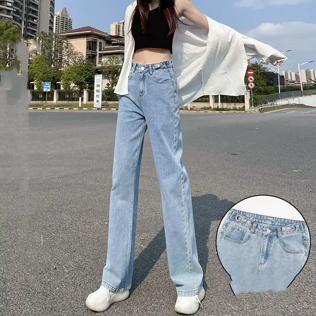 Women's Summer Thin Straight Loose High Waist Jeans 9 Style - Shop at LoveMi