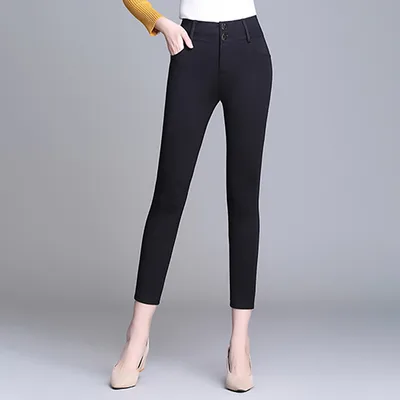 Fall Thin Autumn And Winter Plus Velvet Thick Trousers Blacknine Points - Shop at LoveMi