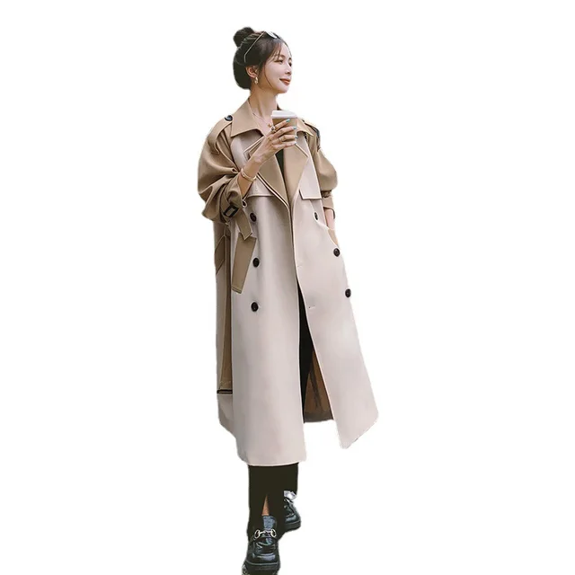 British Style Spring And Autumn Mid length Coat Jacket Khaki - Shop at LoveMi