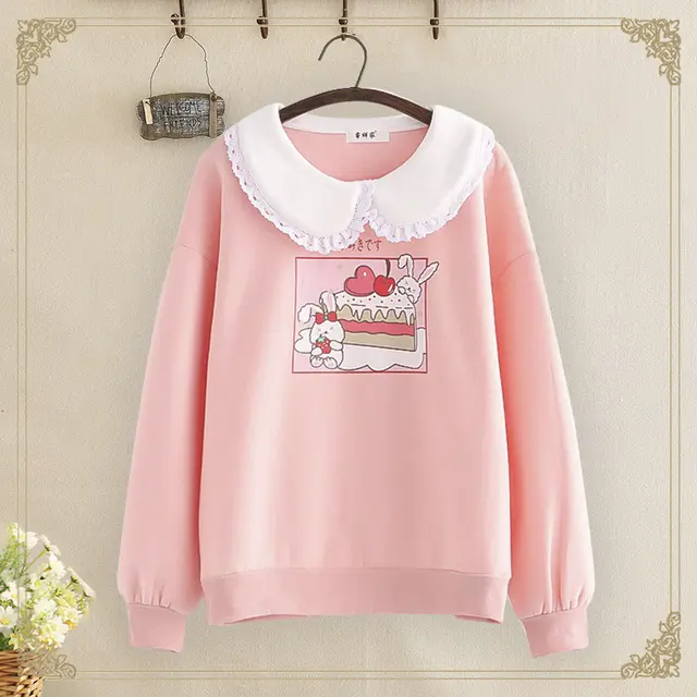 Girls Plus Fleece Padded Sweater Coat Loose Top Pink - Shop at LoveMi