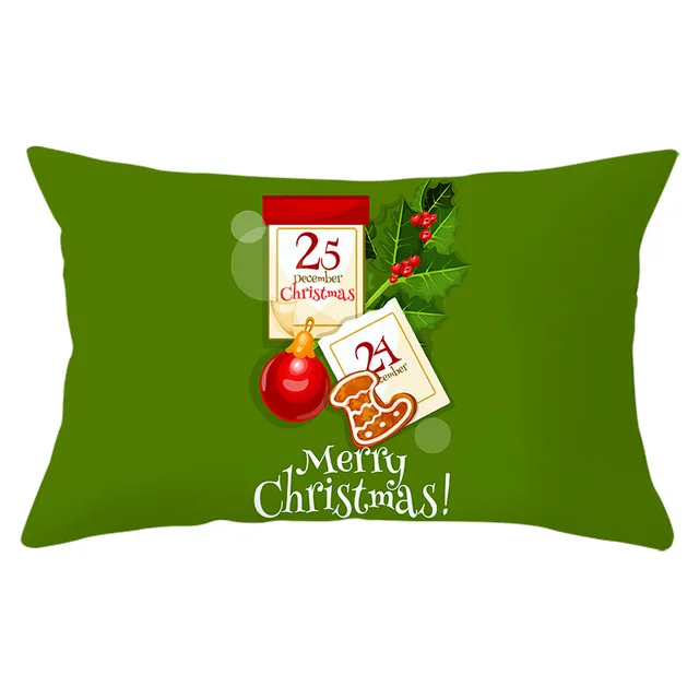 Green Series Christmas Peach Skin Print Pillowcase N - Shop at LoveMi