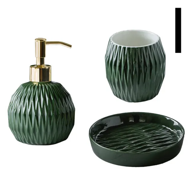 Nordic Bathroom Wash And Embossed Hotel Mouthwash Cup Set I - Shop at LoveMi
