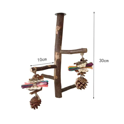 Parrot Bird Wood Stand Pole Toy Bite String Style - Shop at LoveMi