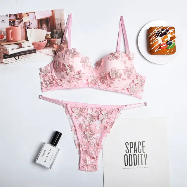 European And American Flower Embroidery Girls Underwear Pink - Shop at LoveMi