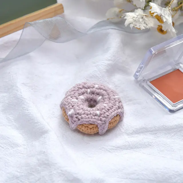 Japanese New Woolen Knitting Donuts Girl Hair Accessories Scarf Diy Decoration Accessories Light Purple - Shop at LoveMi