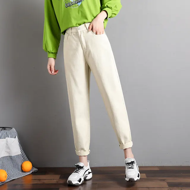 Carrot Pants Loose Casual Slim Jeans Beige - Shop at LoveMi