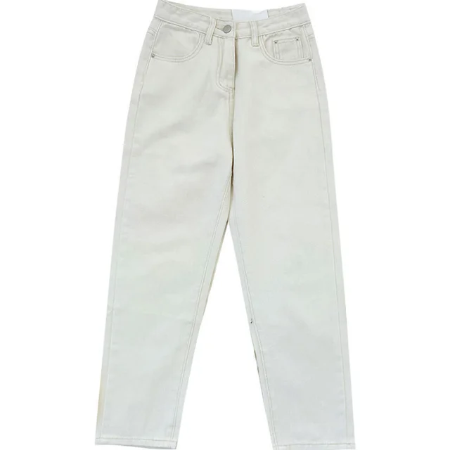 Straight leg Slim Cropped Jeans White - Shop at LoveMi