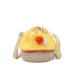 New Style Hand-knitted Wool Handbags - Yellow