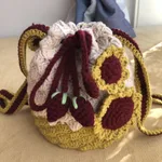 Handbag Xiangyu Handmade Knitted Woolen Bag - Sunflower