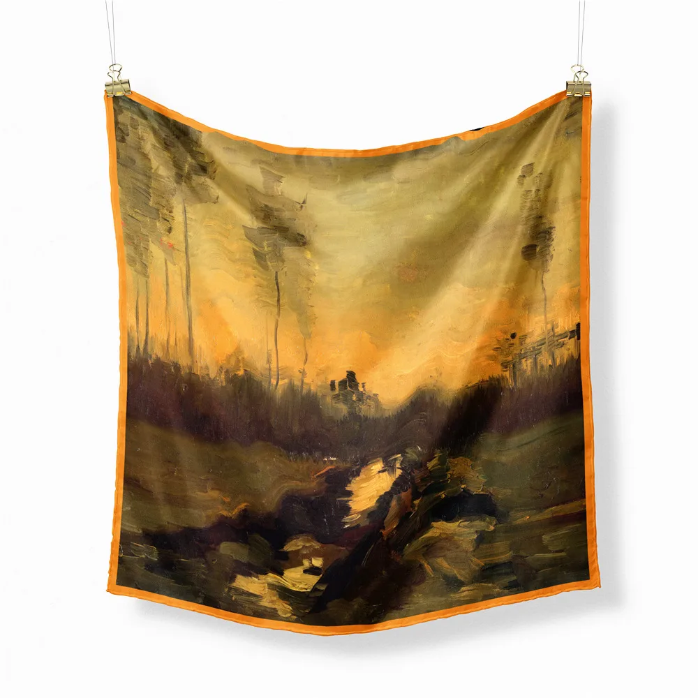 Women's Twill Tie Wrap Silk Scarf Small Square - Shop at LoveMi