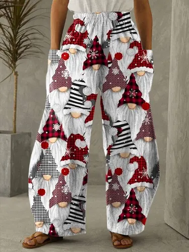 New Christmas Style Street Hipster Mid waist Wide leg Pants 5 Style 3Xl - Shop at LoveMi