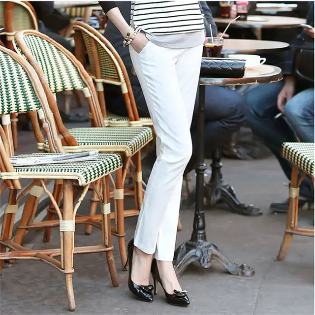 Women's Big Size Formal Office Pencil Pants White - Shop at LoveMi