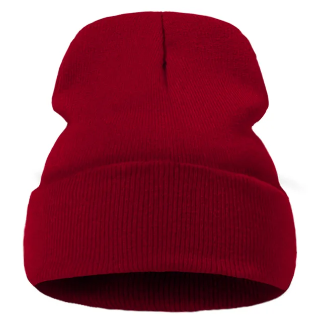 Classic Men's And Women's Same Style Fluorescent Candy Multicolor Knitted Hat Wine Red - Shop at LoveMi