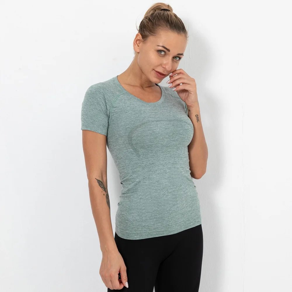Seamless Vest Female Sexy Quick-drying Yoga Workout Clothes - Blue