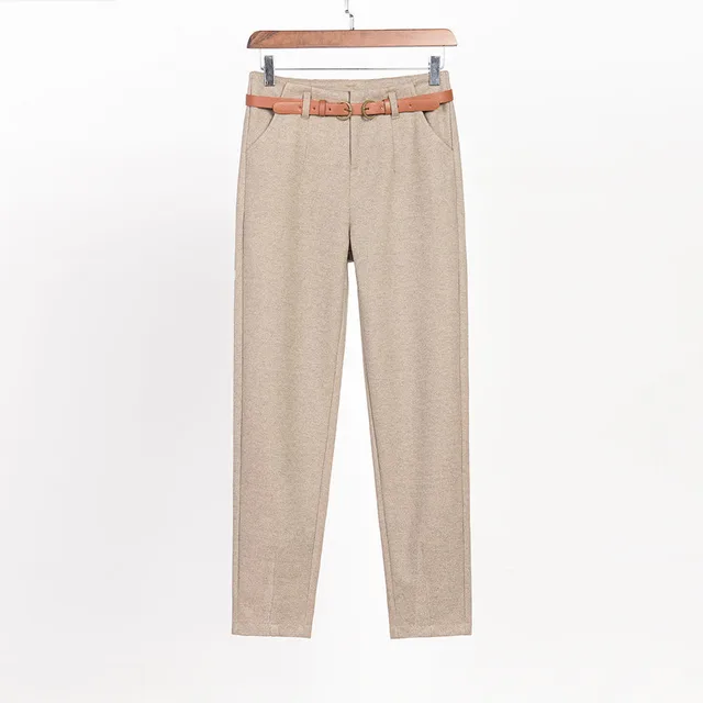 Autumn And Winter Plus Velvet Casual Harem Pants Khaki - Shop at LoveMi