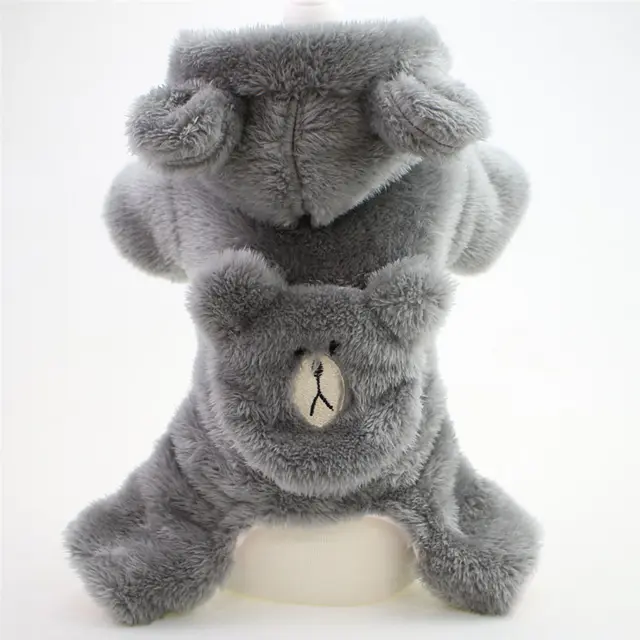 Pet Clothes Autumn And Winter Clothes Puppy Dog Clothes Thickened Plus Velvet Grey - Shop at LoveMi