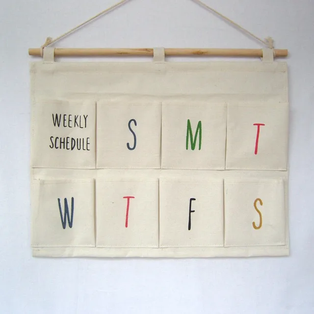 8 Pockets Of Week Type Sundries Storage Hanging Bag Behind The Wall Door White - Shop at LoveMi
