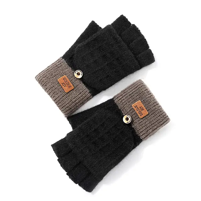 Warm Alpaca Wool Gloves And Windproof Black - Shop at LoveMi