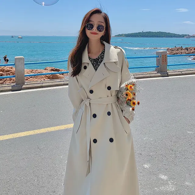 Korean Style Loose Design Casual Long Coat Beige - Shop at LoveMi