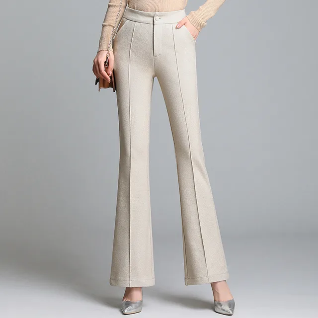 Fashion Fall Feeling Casual Trousers Loose High Waist All match Apricot - Shop at LoveMi