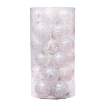 Christmas Decoration Transparent Ball Set Pendant White - Shop at LoveMi
