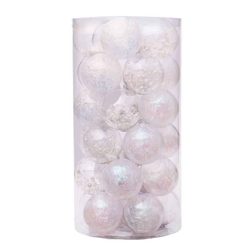 Christmas Decoration Transparent Ball Set Pendant White - Shop at LoveMi