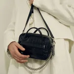 European And American Niche Design Retro Chain Handbag - Black
