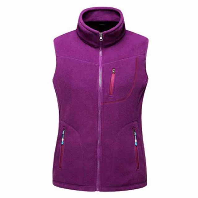 Outdoor Fleece Vest Couple Style Outerwear Jacket Dark Purple - Shop at LoveMi