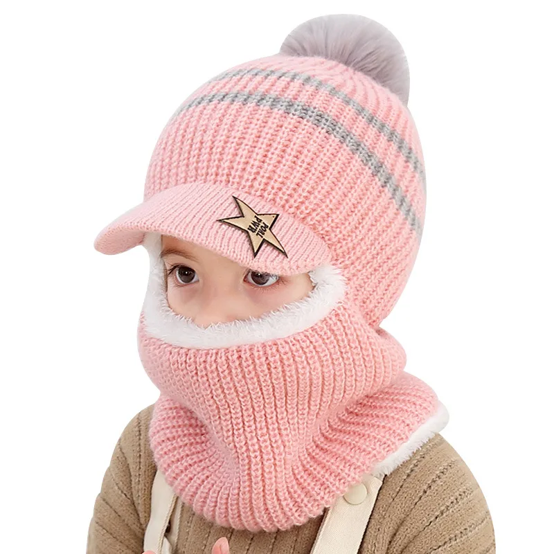 Plus Velvet Thickened Cold And Warm Baby Face Mask Women Pink - Shop at LoveMi