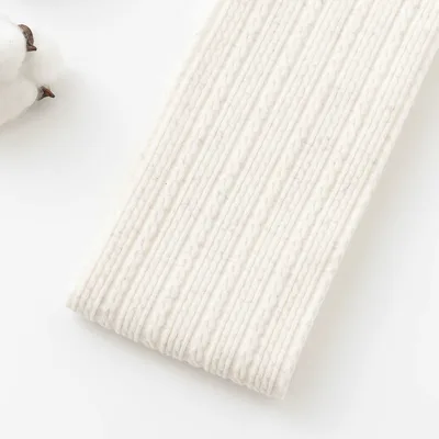 Pure Color Knitted Linen Pattern Slimming Leggings Beige - Shop at LoveMi