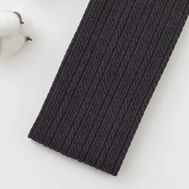Pure Color Knitted Linen Pattern Slimming Leggings Dark Grey - Shop at LoveMi